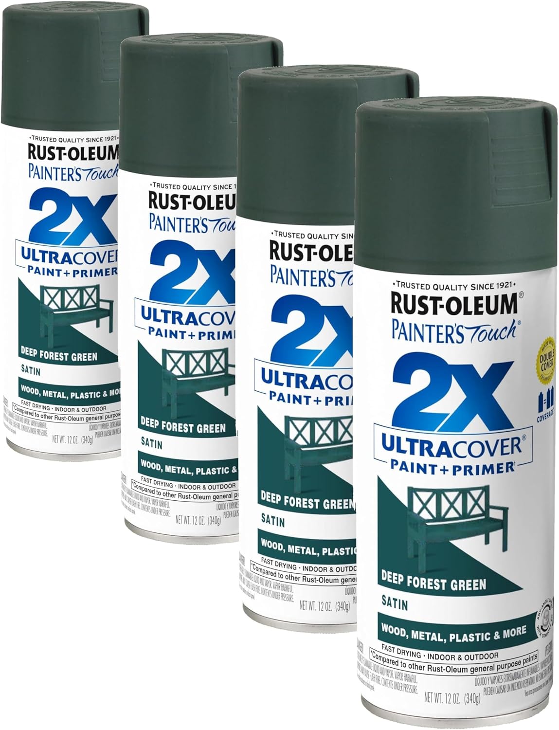 Rust-Oleum 334029 Painter's Touch 2X Ultra Cover Spray Paint, 12 oz, Gloss Clear - Colors C