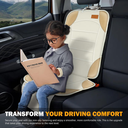 Siivton Car Seat Protector for Child Car Seat,Waterproof Car Seat Cover for Leather and Fabric Seats, 2 Mesh Pockets, Non-Slip Bottom,Thick Padding Cushion