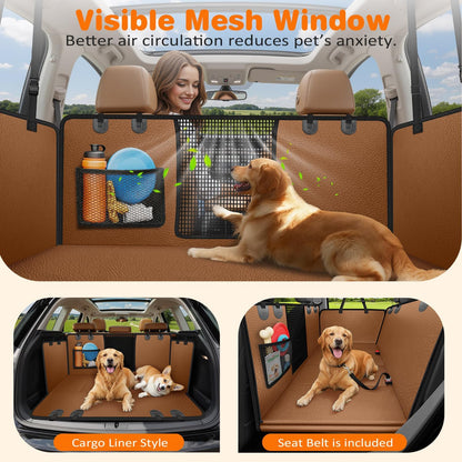 URPOWER Dog Car Seat Cover for Pets 100% Waterproof Seat Cover Hammock 600D Heavy Duty Scratch Proof Nonslip Durable Soft Back Seat Covers for Cars and SUVs