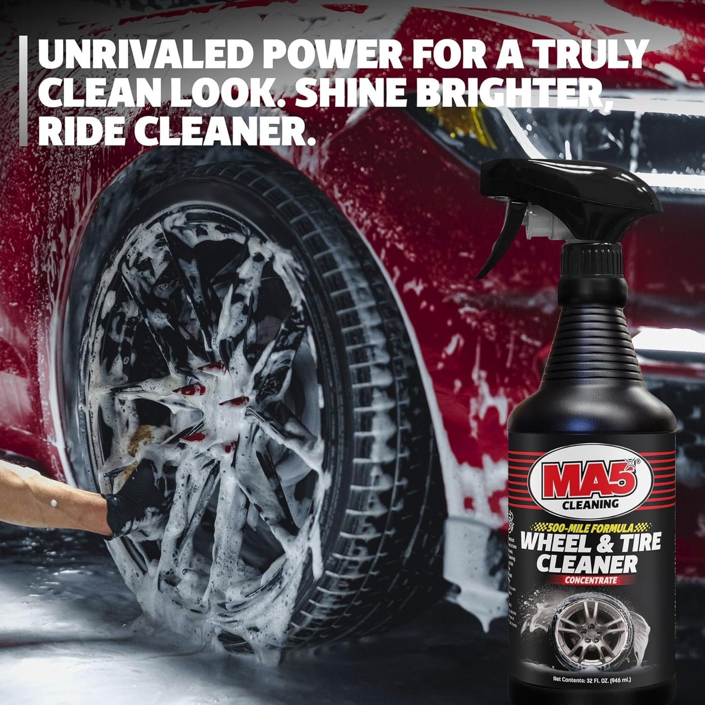 MA5X Wheel and Tire Cleaner | Concentrated, Brake Dust Remover | Wheel Cleaner Spray | 32oz Bottle | Pack of 1