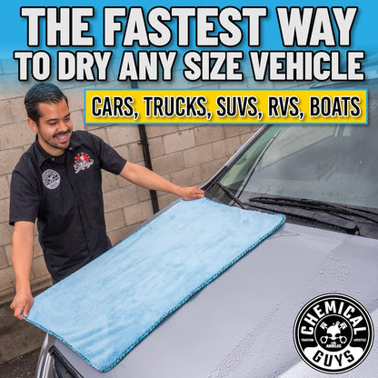 Chemical Guys Woolly Mammoth Large Microfiber Drying Towel - 36 x 25 Inch Gray, Ultra Plush Super Absorbent Car Drying Towel for Cars, Trucks, SUVs, Motorcycles, RVs, and Auto Detailing