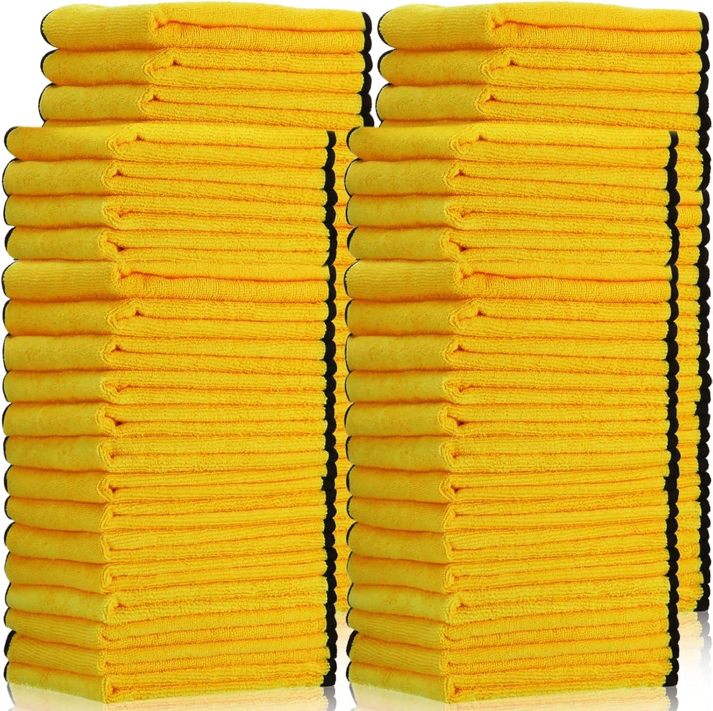 Tallew 40 Pcs Microfiber Towels:16"x16" Microfiber Drying Towels Bulk Micro Fiber Car Cleaning Cloth for Cars Drying Washing Polishing Office Windows Cleaning Household Supplies (Yellow)