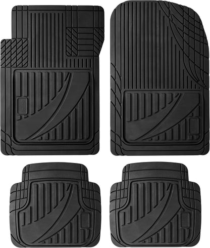 Husky Liners Uni-Fit | Universal Automotive Floor Mats | All Weather Protection for Cars, Trucks, Vans, SUV's | Easy Trim-to-Fit, Black, 4 pcs. - 51509