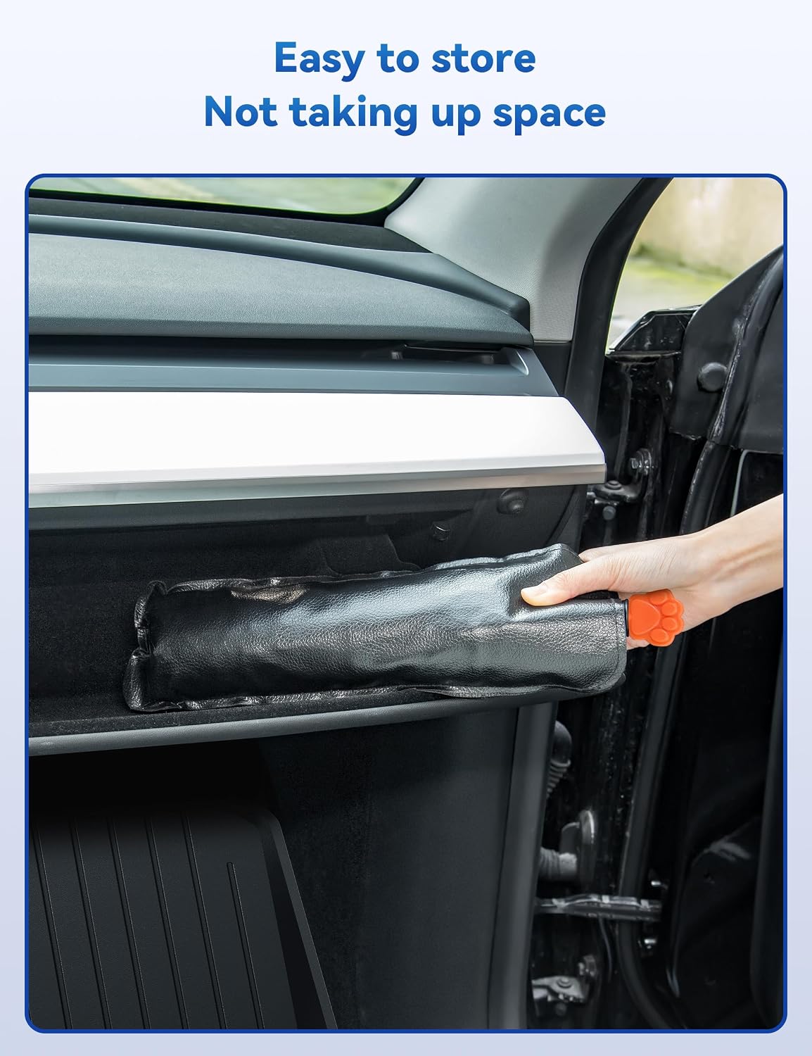 helloleiboo Car Windshield Sun Shade Umbrella 57" x 32", Windshield Sun Shade Foldable with 5-Layer Thickened Vinyl Coating Reflective Heat & UV Protection Fits Most Sedans & Compact SUVs
