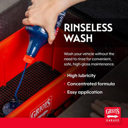 Griot's Garage Rinseless Wash for Car Cleaning and Detailing, No-Rinse Vehicle Washing, Dilutes Into Detailer, Clay Bar Lubricant, 10479, 35oz