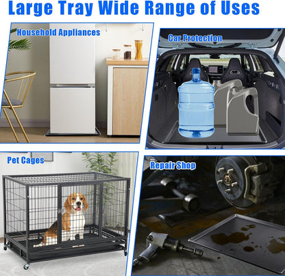 3 Pack Extra Large Oil Drip Pan, 35.4 x 24 x 1.6 in Oil Change Drain Pan, Plastic Oil Drip Tray for Under Car, Oil Catch Pan Tray for Garage, Fridges, Washing Machines, Cat Litter Box Bottom