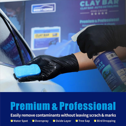 Clay Bar for Auto Detailing 3 * 100g, Automotive Clay bar Kit for Cars’Paint Surface, Metal and Glass, Prep for Sealants, Waxes and Coatings (3x100g, Blue, Heavy)