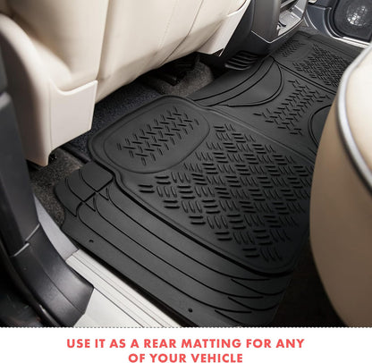 VaygWay Heavy Duty Cargo Liner Trunk Floor Mat – All Weather Trunk Protection Floor Mat - Black Rubber Trimmable Durable Cargo Auto Mat – Universal Fit Car SUV Truck Auto