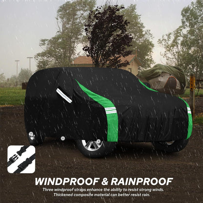 10-Layer Car Cover Waterproof All Weather for Automobiles, Soft Cotton Lining Outdoor Full Covers with Door Zipper, Universal Fit for Sedan 196"-208" L, Size A6 (See Size Chart)