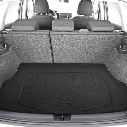 FH Group Automotive Floor Mats - Heavy-Duty Rubber Floor Mats for Cars, Universal Fit Full Set, Climaproof & Trimmable Floor Mats for Most Sedan, SUV, Truck, Black