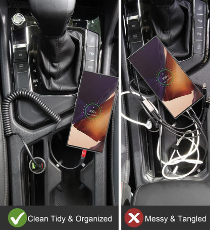 USB C to C Cable 3ft 2Pack Coiled USB C Charger Cable for Car Type C Fast Charging Cable for iPhone 17/16/15/Plus/Pro/Pro Max/Samsung Galaxy S23