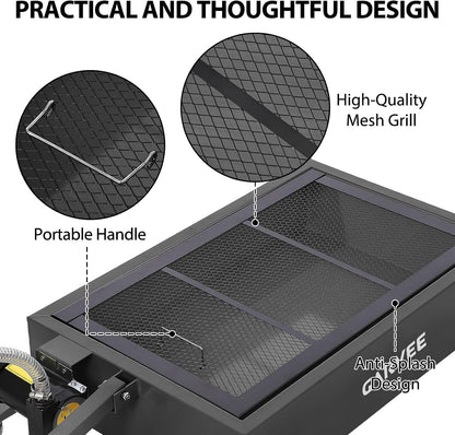 Garvee 20 gal Oil Drain Pan Oil Drain Tank, 76 L Low Profile Oil Drain Pan, Large Capacity Oil Change Pan with Manual Pump & T Foldable Hand and Wheels, 8 ft Hose Oil Drain Cart for Car, SUV, Trucks