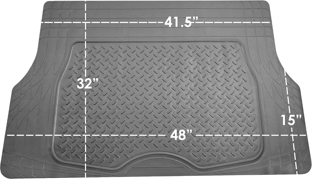 FH Group Automotive Floor Mats - Heavy-Duty Rubber Floor Mats for Cars, Universal Fit Full Set, Climaproof & Trimmable Floor Mats for Most Sedan, SUV, Truck, Black