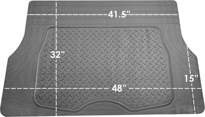 FH Group Automotive Floor Mats - Heavy-Duty Rubber Floor Mats for Cars, Universal Fit Full Set, Climaproof & Trimmable Floor Mats for Most Sedan, SUV, Truck, Black