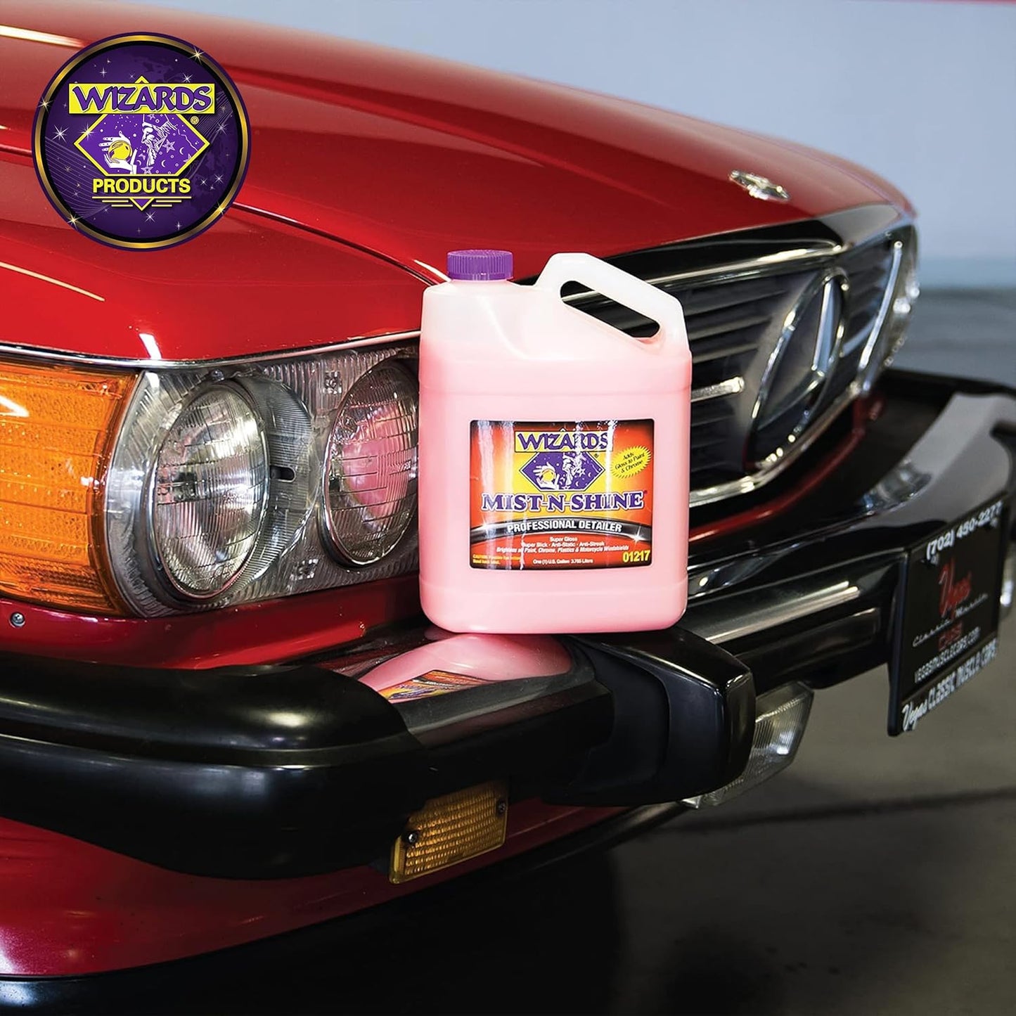 Wizards Mist-N-Shine Detail Spray - 22 Oz - Multi-Purpose High Gloss Finish Waterless Quick Detailer Spray for Glass, Chrome, Paint and Plastics - Car Exterior Cleaner for Auto Detailing Supplies