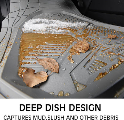 CAR PASS Heavy Duty Rubber Car Mats with Cargo Liner, Deep-Dish Car Floor Mats and Trunk Mat All Weather, Universal Trim-to-Fit for SUVs Trucks Sedans, Waterproof Anti-Slip, Trimmable V12 Black