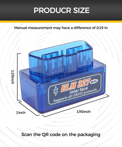 OBD2 Scanner Bluetooth,Car Accessories,ODB2 Scanner,Car Code Reader,Obd2 Scanner Diagnostic Tool,Car Diagnostic Scan Tool,Engine Check Light Code Reader,Compatible with Android Symbian Windows