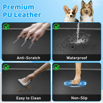 URPOWER 2026 Upgraded Back Seat Extender for Dogs - Large Hard Bottom Dog Car Seat Cover Holds 550lbs, Waterproof Dog Hammock Pet Bed with High-Density Foam Non-Slip Backseat Protector