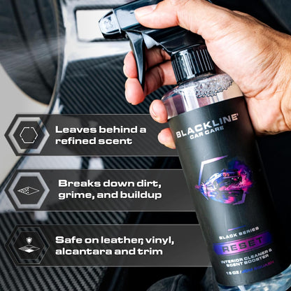 Blackline Luxury Scented Leather Interior Car Cleaner Reset Deep Cleans & Deodorizes All Surfaces, pH-Neutral High-Foam Formula, Long-Lasting Premium Fragrance and Deodorization for Car - Wild Cherry
