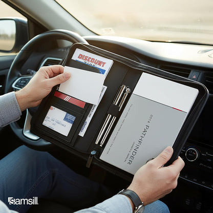 Samsill Car Registration and Insurance Holder, Owner's Manual Glove Box Organizer, 7.25 x 10 inches, Car Document Holder, Black