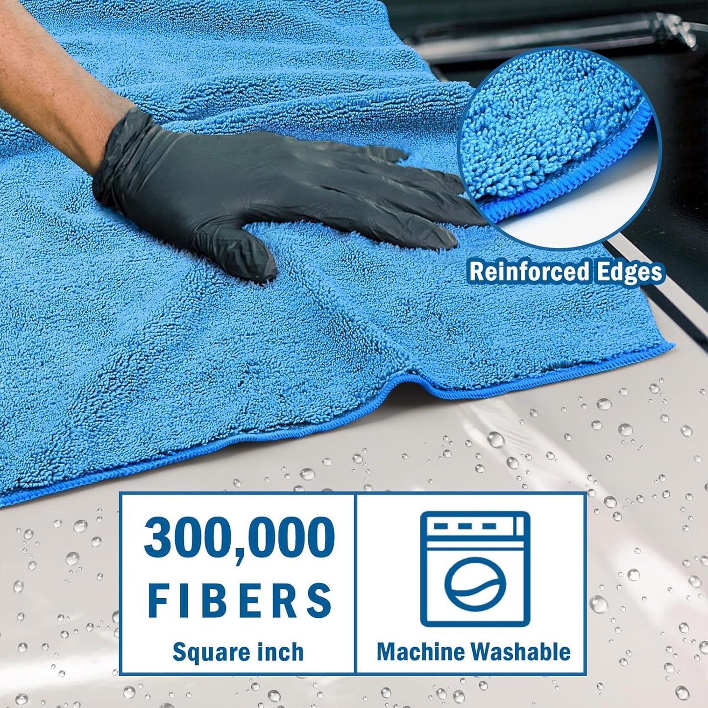 HOMEXCEL Professional Large Microfiber Car Drying Towels 2 Pack, Lint Free, Scratch Free, Highly Absorbent Drying Towel for Cars, SUVs, RVs, Trucks, and Boats,31" x 24",Grey