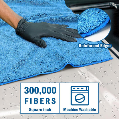 HOMEXCEL Professional Large Microfiber Car Drying Towels 2 Pack, Lint Free, Scratch Free, Highly Absorbent Drying Towel for Cars, SUVs, RVs, Trucks, and Boats,31" x 24",Grey