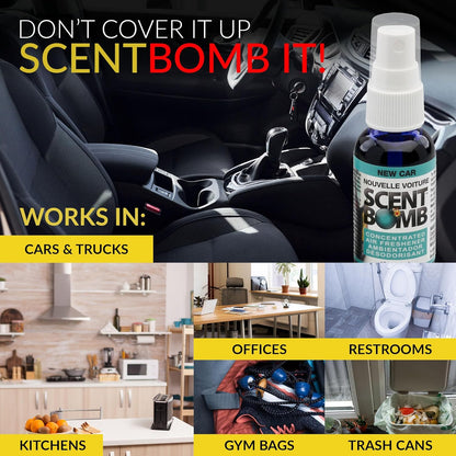 Scent Bomb Air Freshener Spray, Long-Lasting Odor Eliminator - Effective Deodorizer for Home & Car, Fresh Room Spray for Kitchen, Bathroom & Smell Neutralizer - 1 oz Pack of 4, Black Cherry Scent