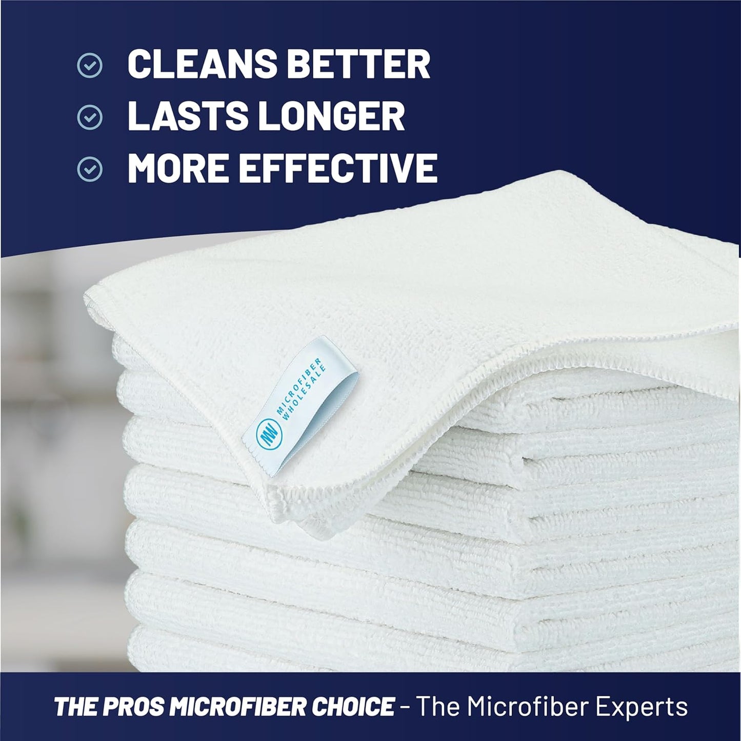 Microfiber Wholesale MW Pro 16x16 Auto Detailing Towels - Plush Car Drying Cloths for Wax Removal, Interiors & Body Shops - Scratch Free (Black, 12-Pack)