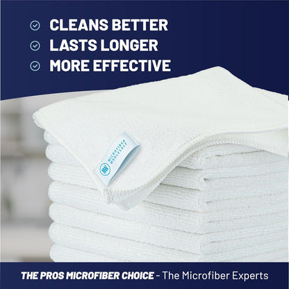 Microfiber Wholesale MW Pro 16x16 Auto Detailing Towels - Plush Car Drying Cloths for Wax Removal, Interiors & Body Shops - Scratch Free (Black, 12-Pack)