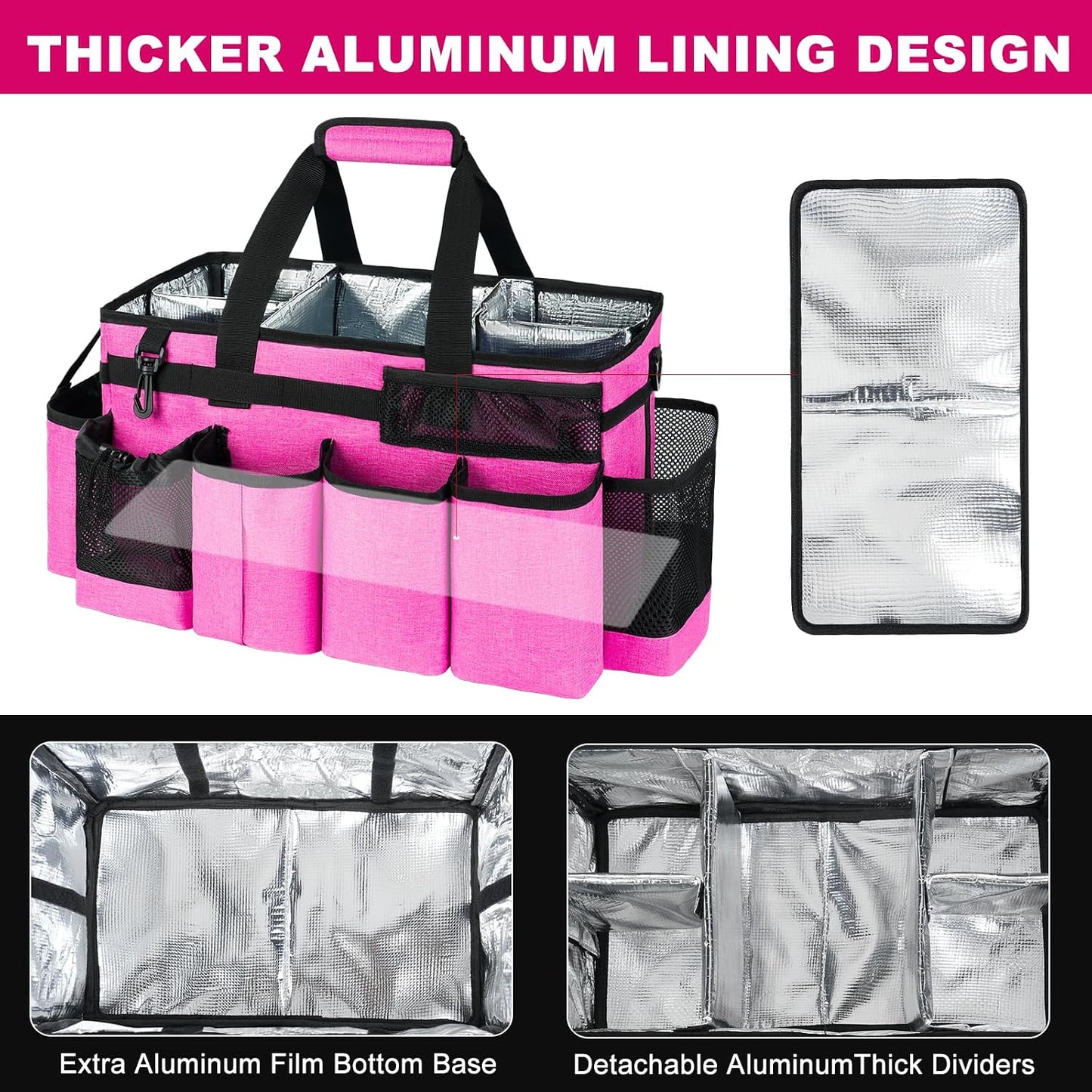 Cleaning Caddy Bag, Cleaning Supplies Organizer for Housekeepers, Housekeeping Caddy with Handle and Detachable Padded Cushion, Black
