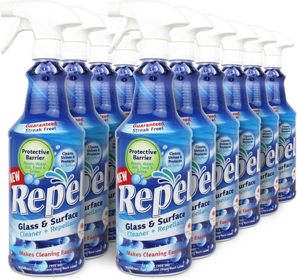 Clean-X REPEL Glass & Surface Cleaner 32 fl. oz. - Cleans & Repels water spots and dirt on glass, mirror, tile and multi surface by UNELKO (2)