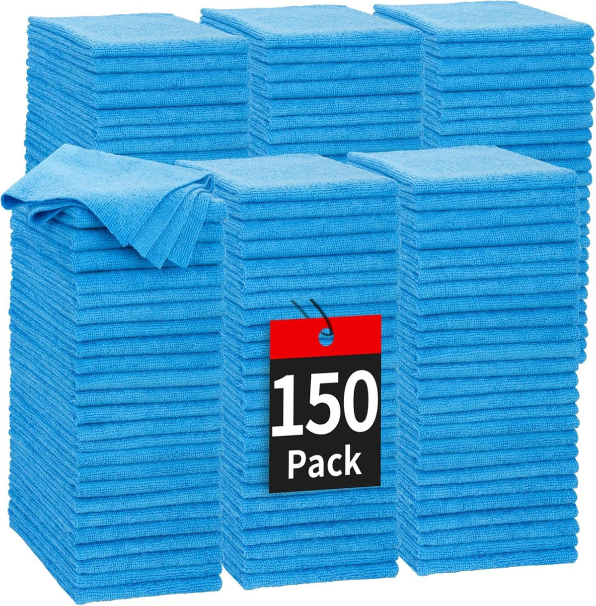 Microfiber Cleaning Cloth, 100 Pack Cleaning Rags Microfiber Towel Bulk Absorbent Lint-Free Wash Cloths, All-Purpose Shop Towels for Cars, Automotive, Garage, Home & Kitchen 11.5"*11.5"