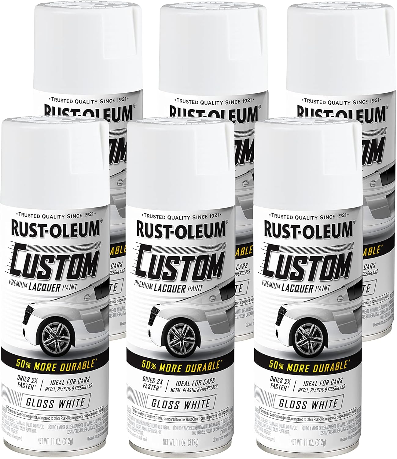 Rust-Oleum 323383 Automotive Custom Lacquer Spray Paint, 11 oz, Gloss Clear