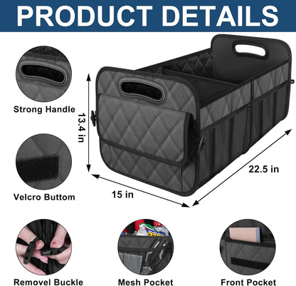 Deosk Car Trunk Organizer for SUV, Car Organizers and Storage with Reinforced Handles, Car Accessories for Women/Men 50LWaterproof Polyester Trunk Organizer, Black