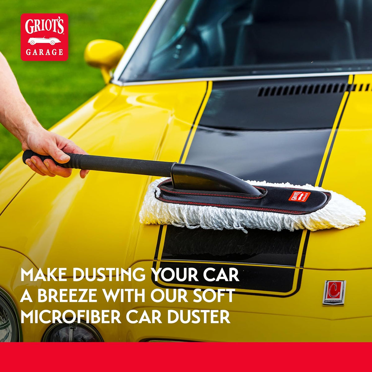 Griot's Garage Microfiber Mini Duster for Car Interior Cleaning and Detailing, Cleans Paint, Glass, Chrome, and Trim, Storage Bag Included, 11412