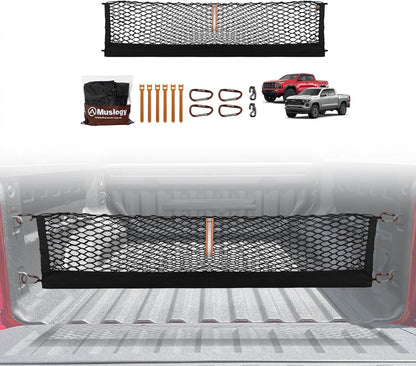 Muslogy Truck Bed Cargo Net Trunk Netting Compatible with 2023-2025 2026 Honda CR-V Accessories, Pickup Cargo Organizer SUV Sedan Storage Net w/Heavy Duty Carabiners - Colors A