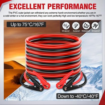 Nilight Jumper Cables for Car Battery 8 Gauge 12 FT Booster Cable Heavy Duty 250 A CCA with Carrying Bag Jump Start Emergency Kit Pickup Vans SUV Sedan Motorcycle