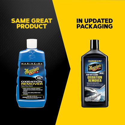 Meguiar's M4916 Marine/RV Heavy Duty Oxidation Remover, Oxidation, Water Spot, Stain, and Boat Scratch Remover for Vehicles with Gel Coat and Fiberglass Surfaces, 16 Oz - Packaging may vary