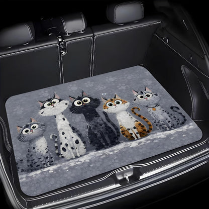 Universal Car Trunk Mat 29" x 39",Purple Colorful Flowers All Weather Trunk Protection Cargo Liner, Durable Cargo Mat Rear Trunk Liner,Stylish Vehicle Interior Accessories Suitable for Most Car Models