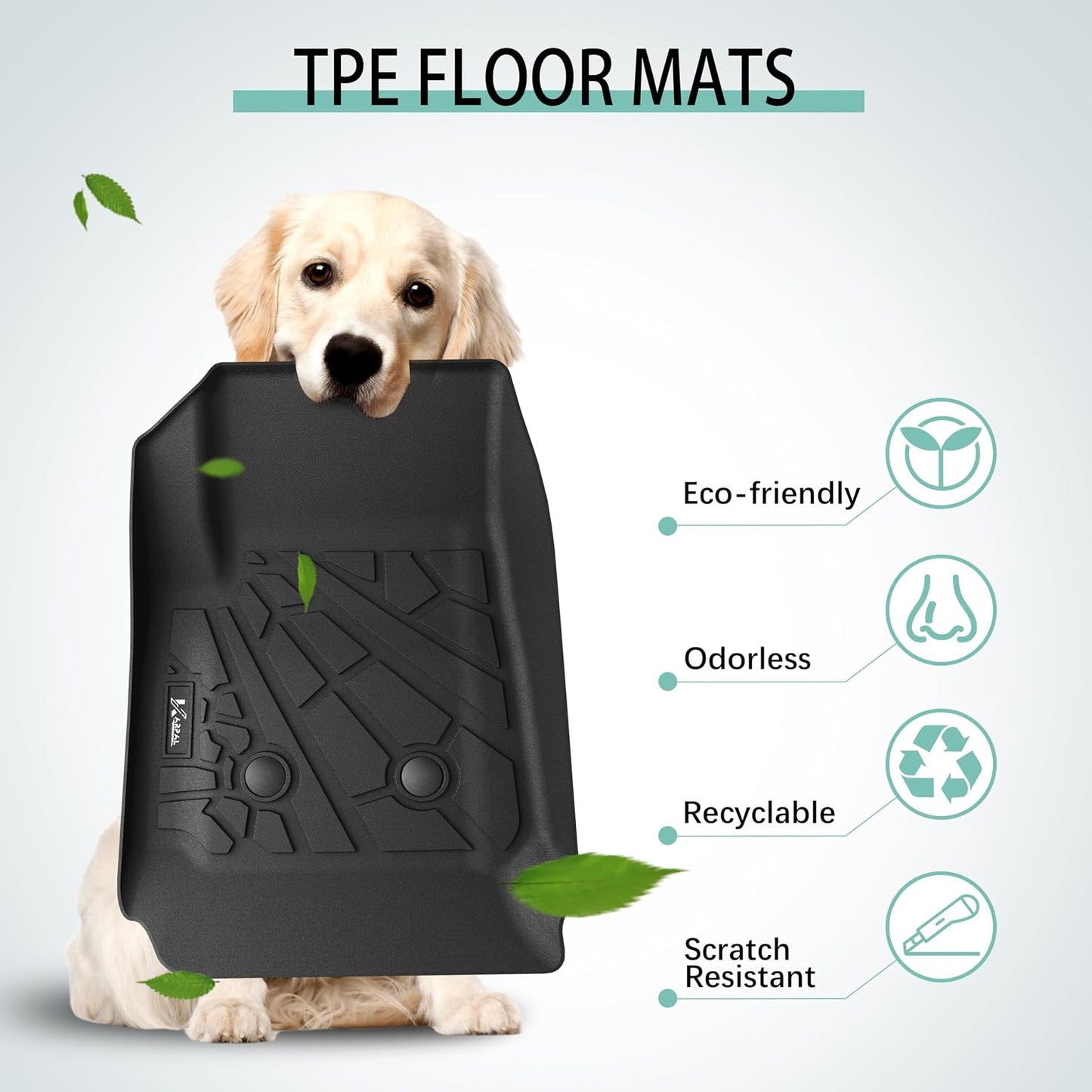 KARPAL Floor Mats for 2007-2013 Chevy Silverado & GMC Sierra 1500 Crew Cab / 2007-2014 2500/3500 HD(Footwell Coverage), All-Weather TPE Custom Fit Floor Liners Car Accessories