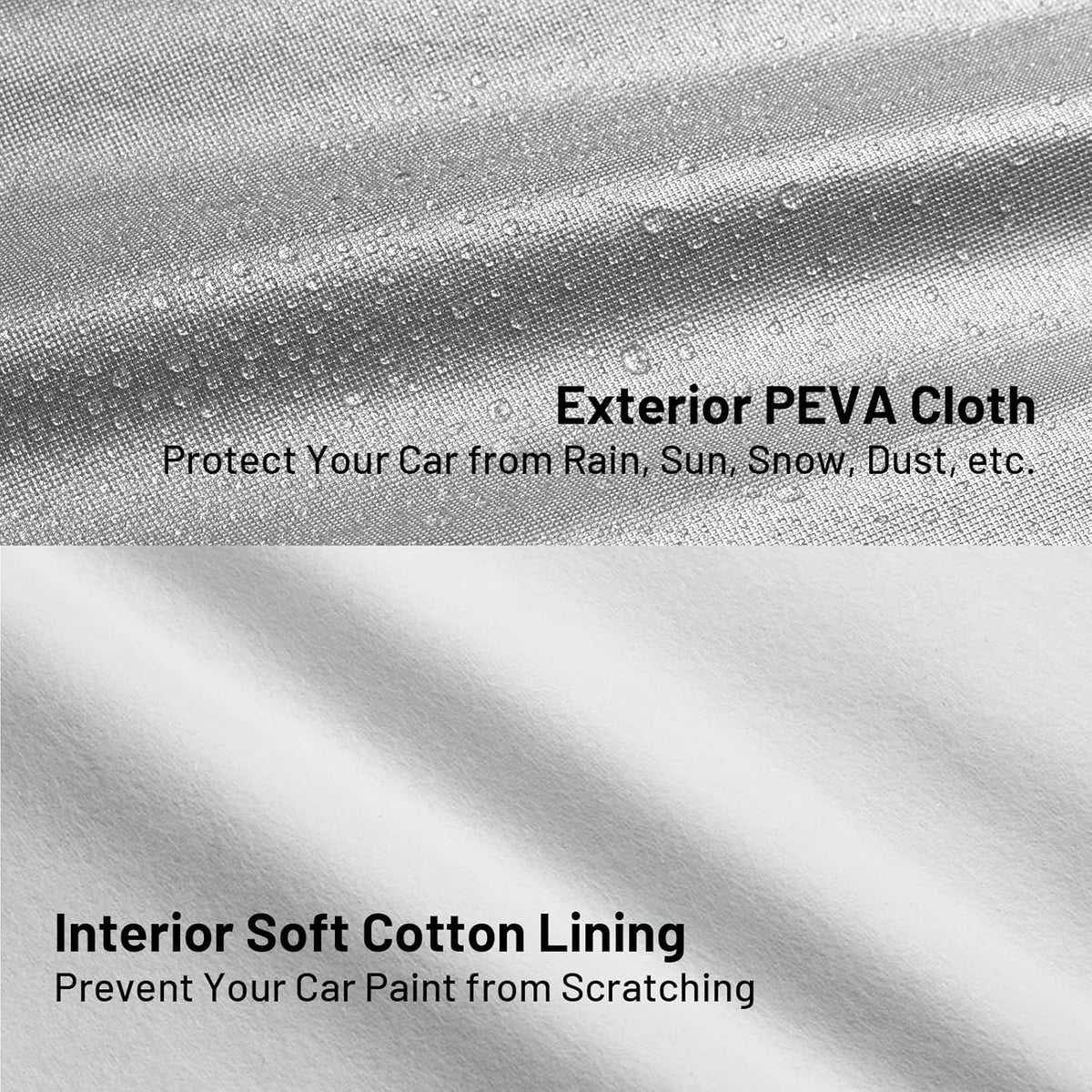 Favoto SUV Car Cover Waterproof All Weather 6 Layers Heavy Duty Car Cover for Automobiles Rain Sun Snow UV Protection with Inner Cotton Car Cover Outdoor Universal Fit for SUV (188-198 inch) Silver