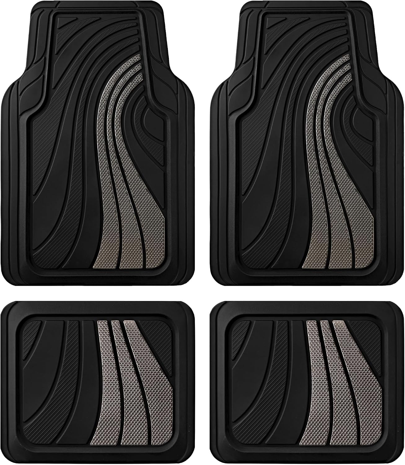 Road Comforts Car Floor Mats Full Set – Front & Rear Car Floor Mats with Aluminum Design, Anti-Slip Backing, All-Weather Protection, Trim-to-Fit Car Mats for Most Sedans, SUVs & Vans -All Pink