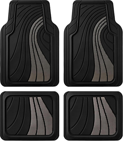 Road Comforts Car Floor Mats Full Set – Front & Rear Car Floor Mats with Aluminum Design, Anti-Slip Backing, All-Weather Protection, Trim-to-Fit Car Mats for Most Sedans, SUVs & Vans -All Pink