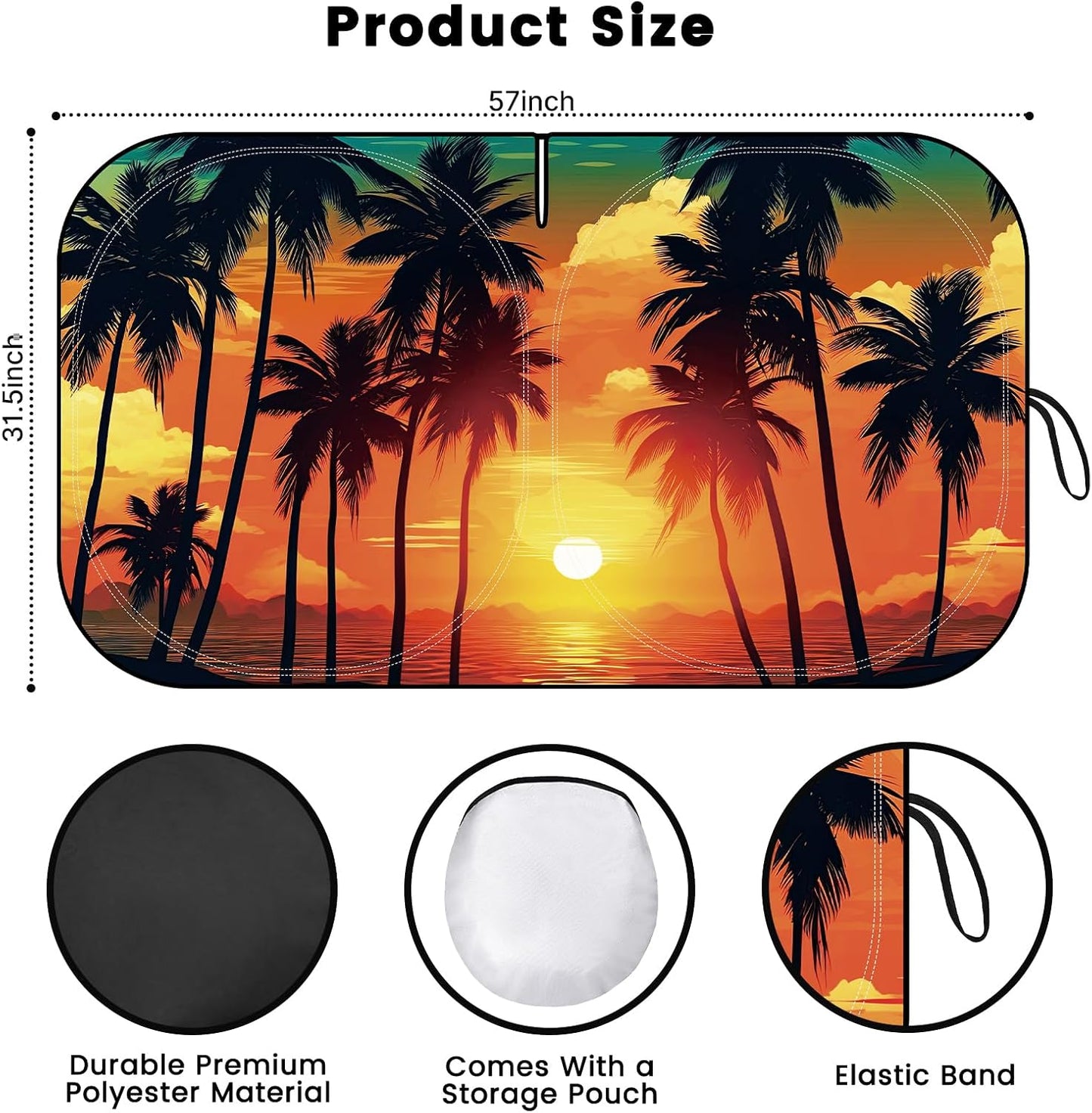 Iridescent Sun Shade for Car Windshield, Foldable Universal Car Windshield Upgrade Sunshade Enhanced UV Rays Reflective Sun Visor Shade Keeps Vehicle Cool