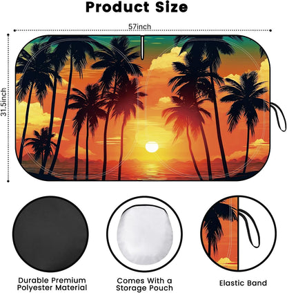 Iridescent Sun Shade for Car Windshield, Foldable Universal Car Windshield Upgrade Sunshade Enhanced UV Rays Reflective Sun Visor Shade Keeps Vehicle Cool