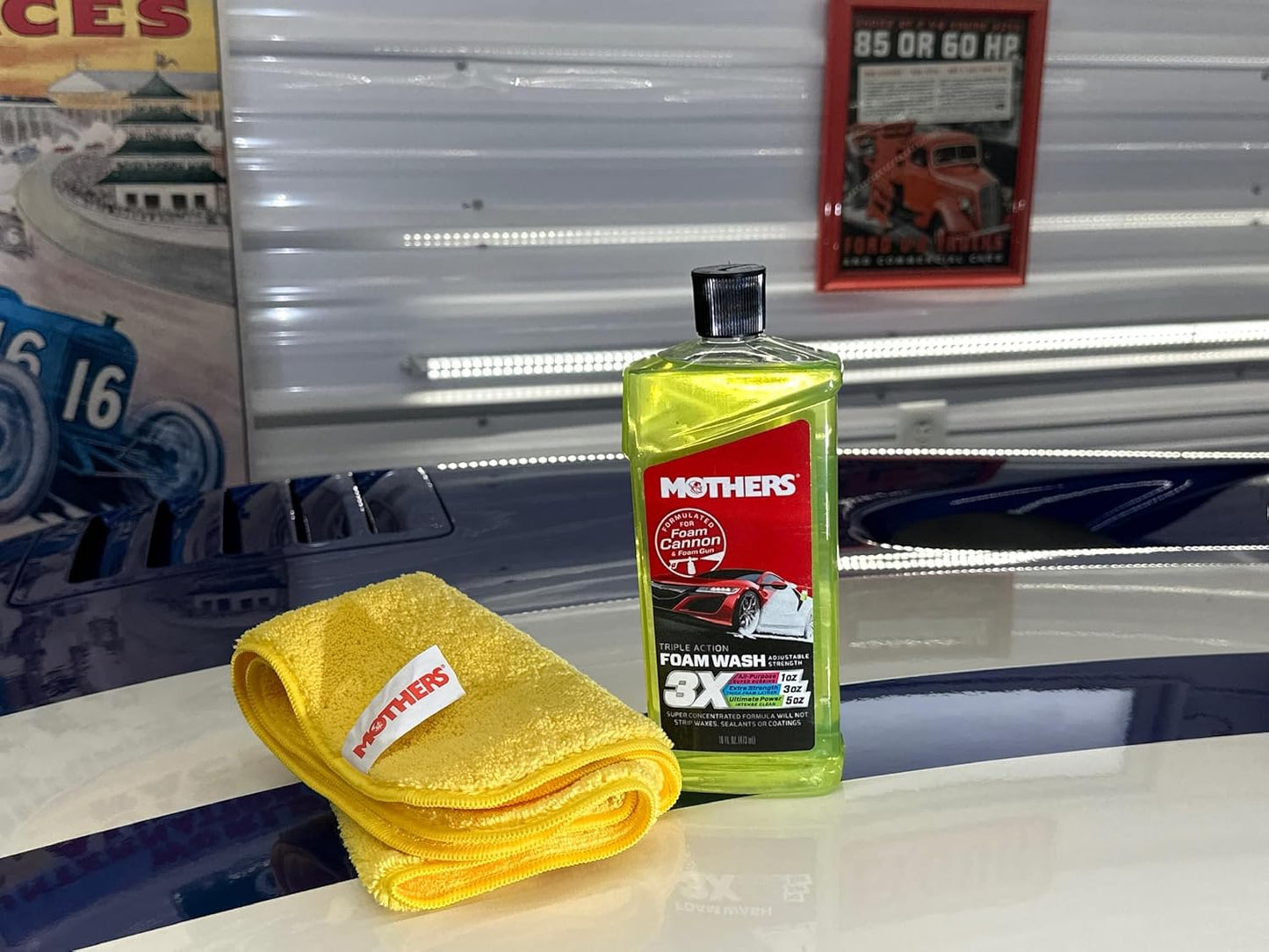 Mothers Triple Action Foam Wash, 100 oz. — pH Balanced, Eco-Friendly, Super-Sudsy, Foam Cannon, Safely Clean Without Stripping Wax, Sealant or Coating, Remove Dirt & Grime, Super Concentrated (05610)