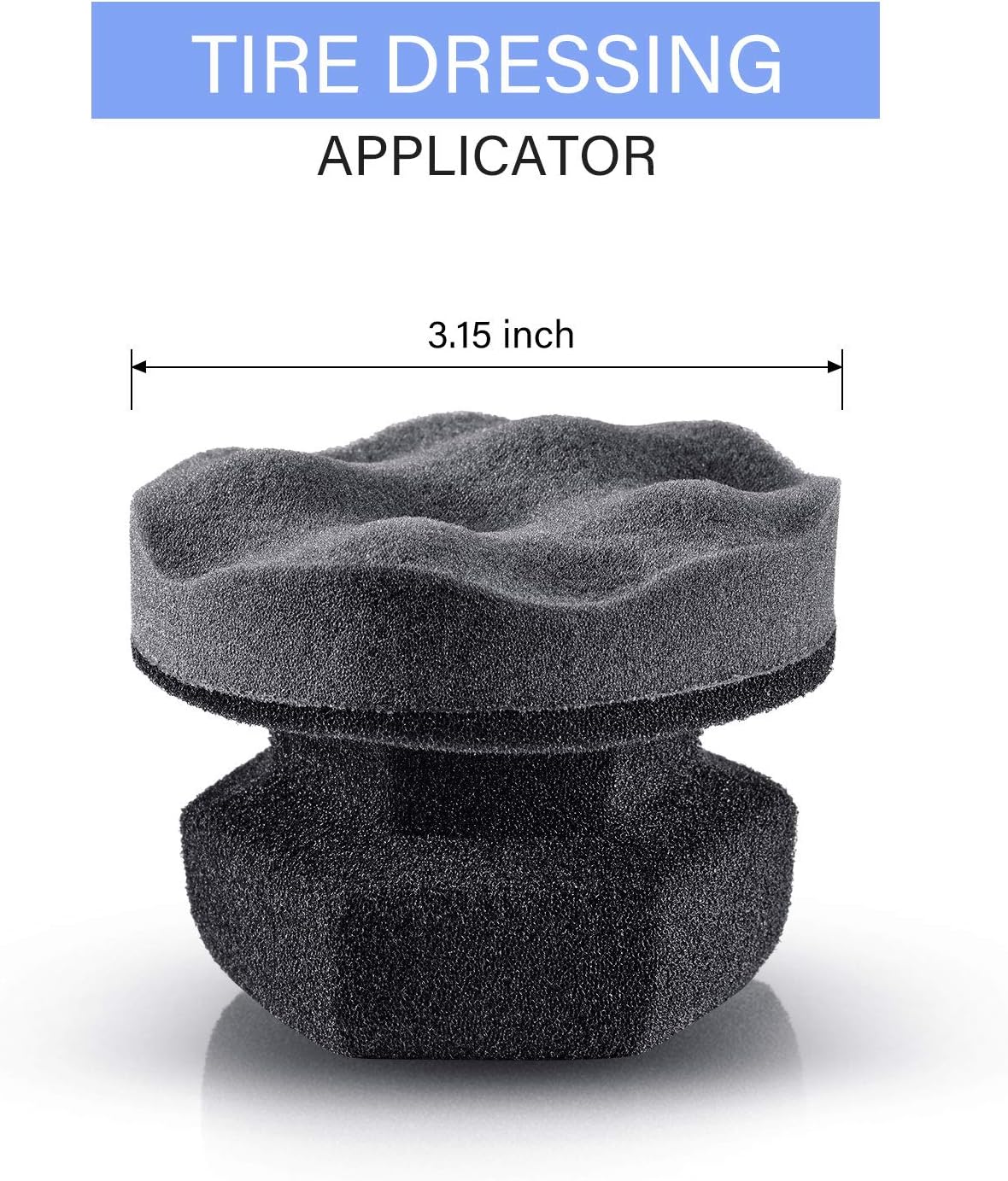 BBTO 6 Pcs Tire Hex Grip Dressing Applicator Washable Shine Applicator Dressing Pad Car Detailing Foam Sponge Reusable Cleaner Sponge for No Slip Tire
