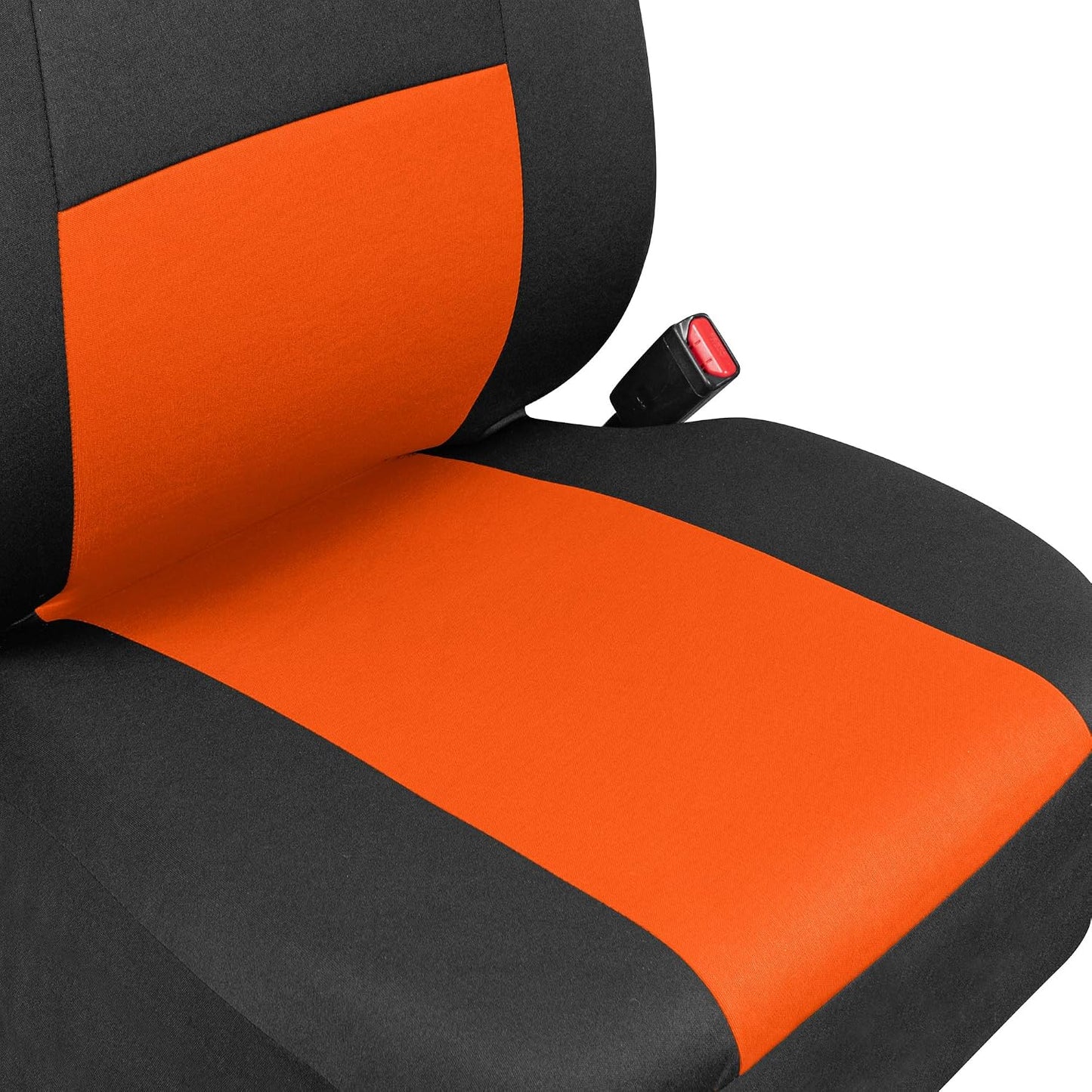 BDK PolyPro Car Seat Covers Full Set in Charcoal on Black – Front and Rear Split Bench for Cars, Easy to Install Cover Set, Accessories Auto Trucks Van SUV