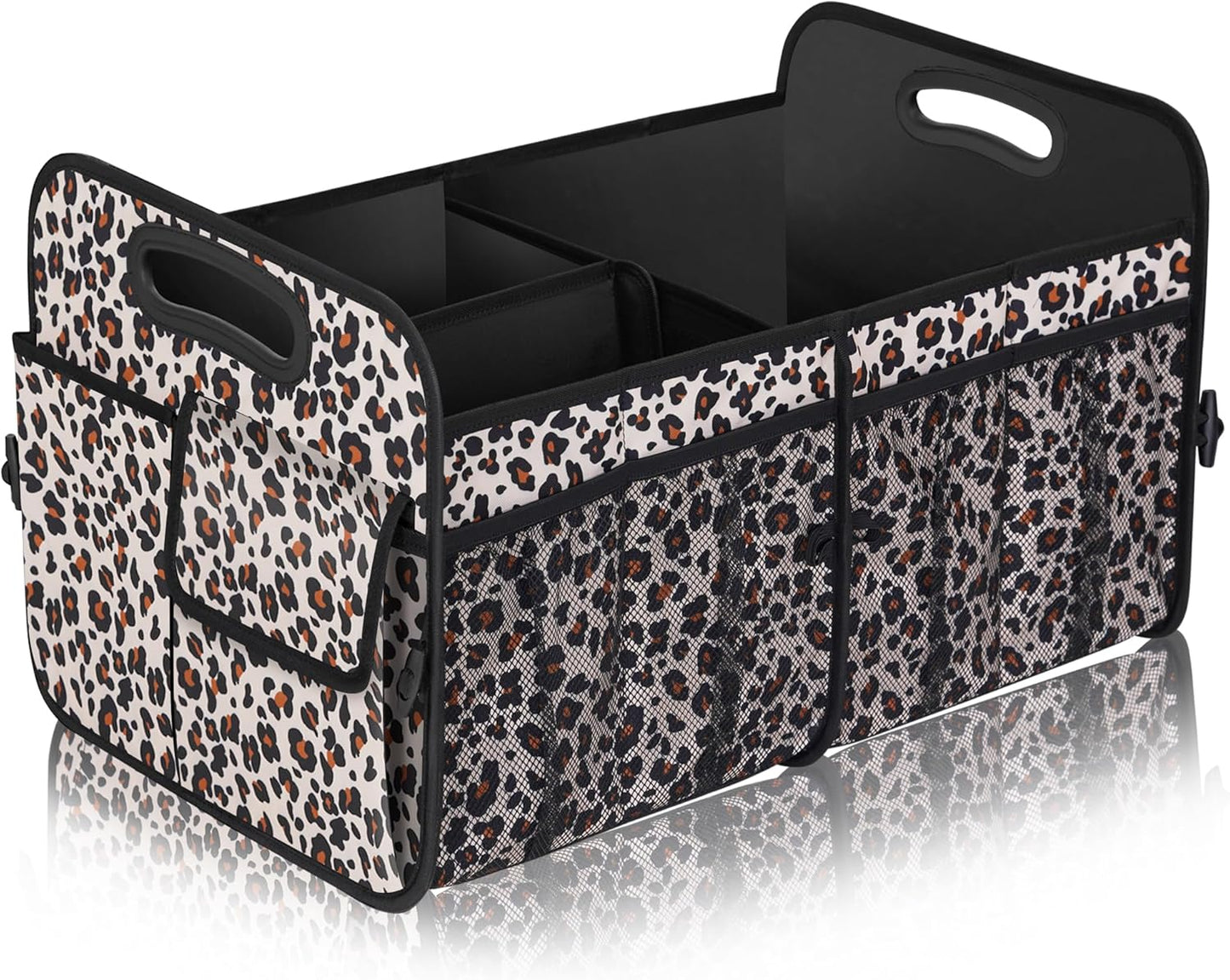 Femuar Car Trunk Organizer with Large Capacity Waterproof Car Accessories for Women & Men, Collapsible Trunk Organizer for Suv/Jeep/Sedan,Tools (Black, Standard)