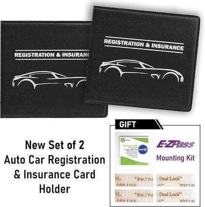 CANOPUS Car Registration and Insurance Holder, Car Document Holder, Vehicle Registration and Insurance Card Holder, Wallet for Auto, Trailer, Motorcycle, Truck, Vehicle Paperwork Organizer (2 Pack)